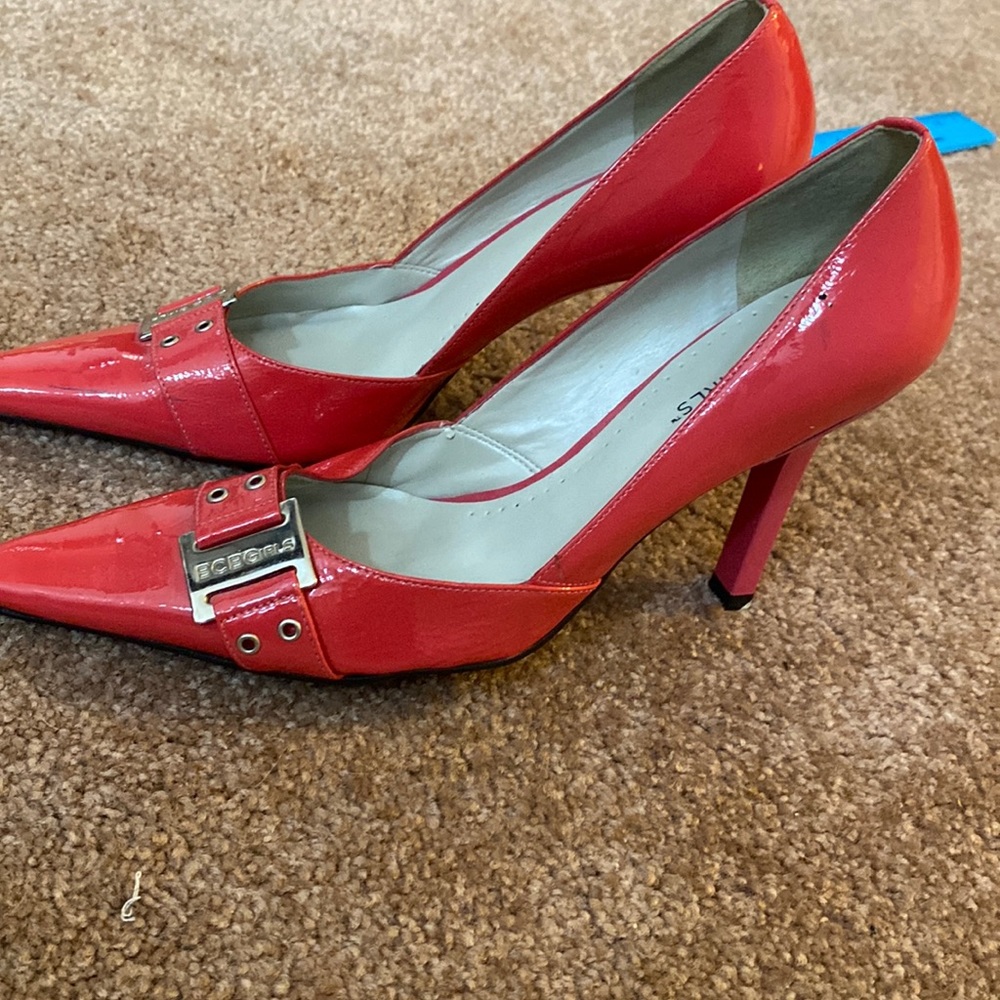 Coral BCBGirls buckle heel pump